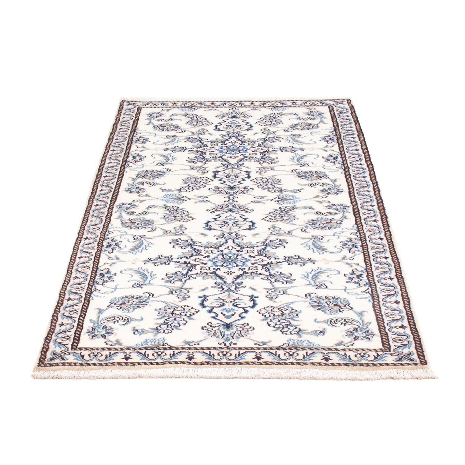 Alfombra de pasillo Alfombra persa - Nain - 188 x 84 cm - plata