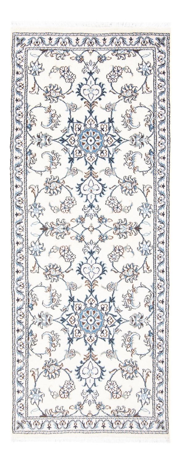 Alfombra de pasillo Alfombra persa - Nain - 197 x 76 cm - plata