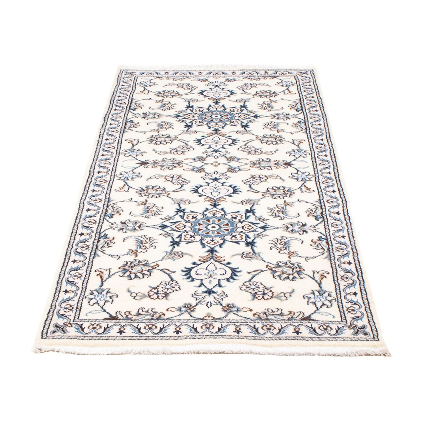 Alfombra de pasillo Alfombra persa - Nain - 197 x 76 cm - plata