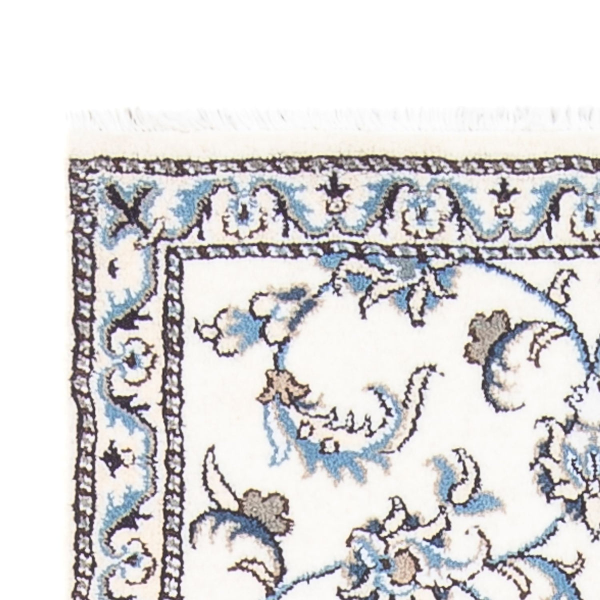 Alfombra de pasillo Alfombra persa - Nain - 200 x 80 cm - plata