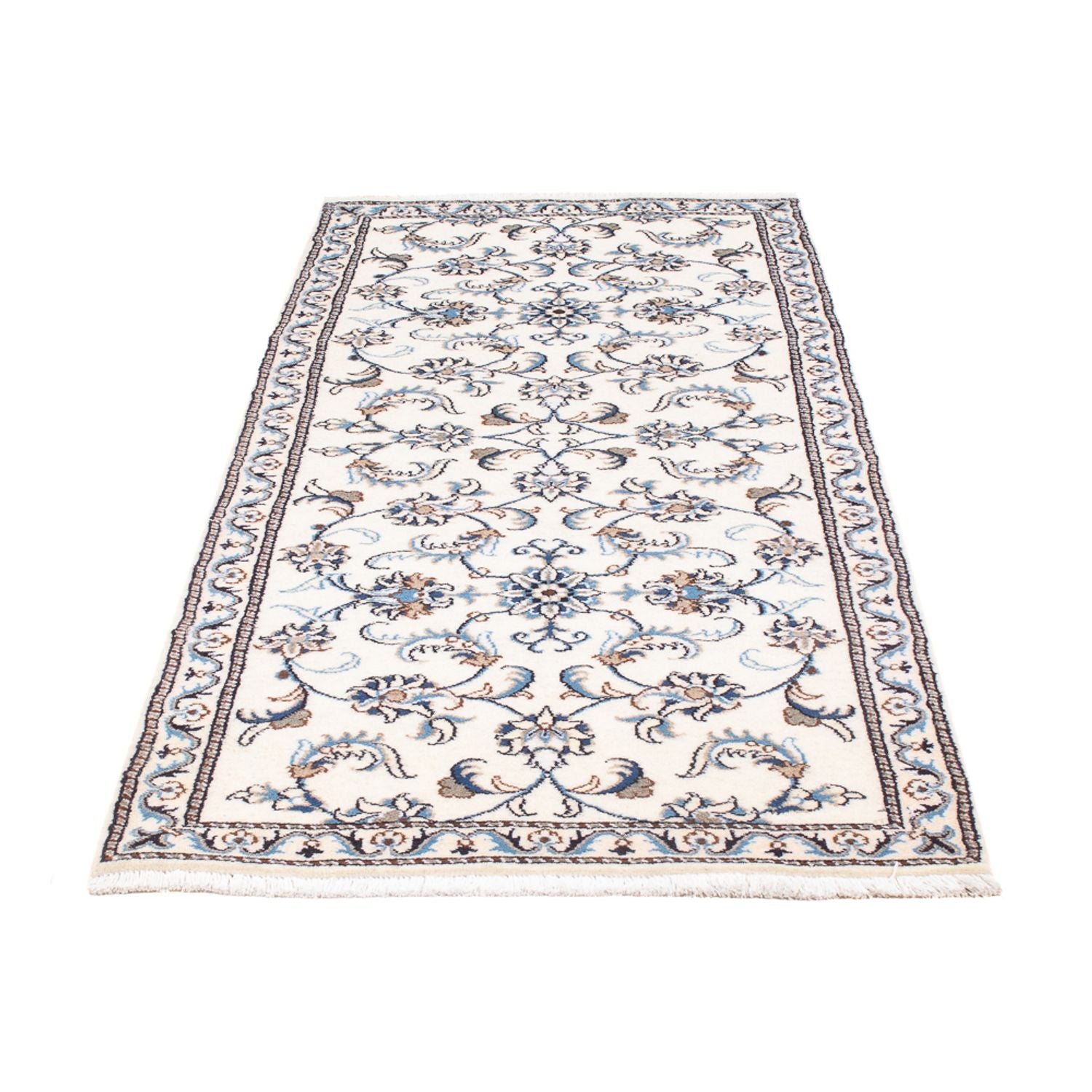 Alfombra de pasillo Alfombra persa - Nain - 200 x 80 cm - plata