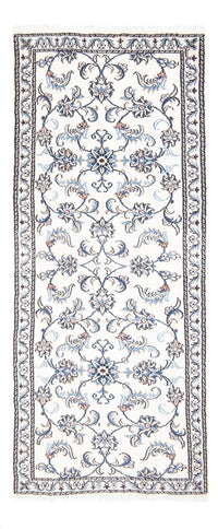 Alfombra de pasillo Alfombra persa - Nain - 202 x 78 cm - plata
