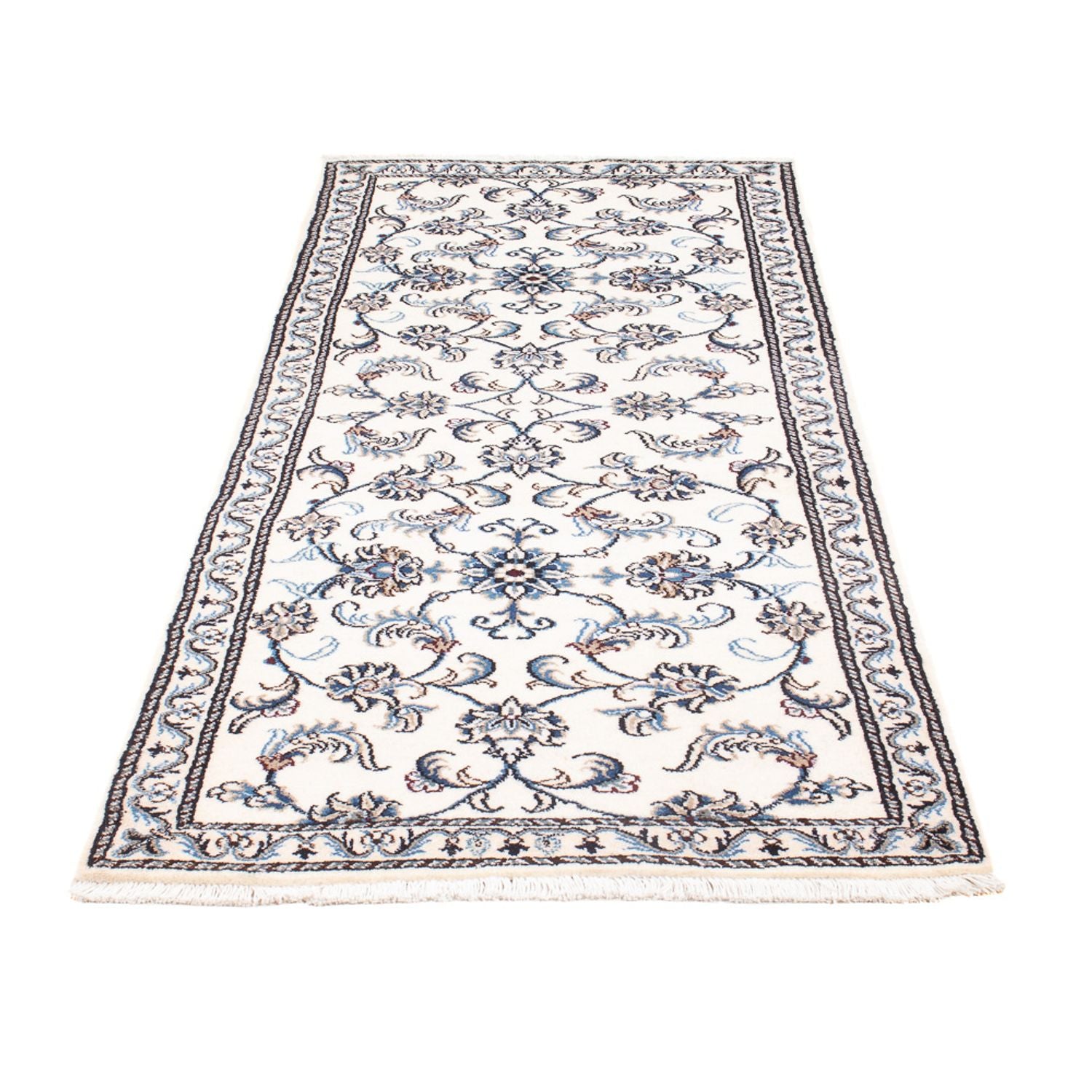 Alfombra de pasillo Alfombra persa - Nain - 202 x 78 cm - plata