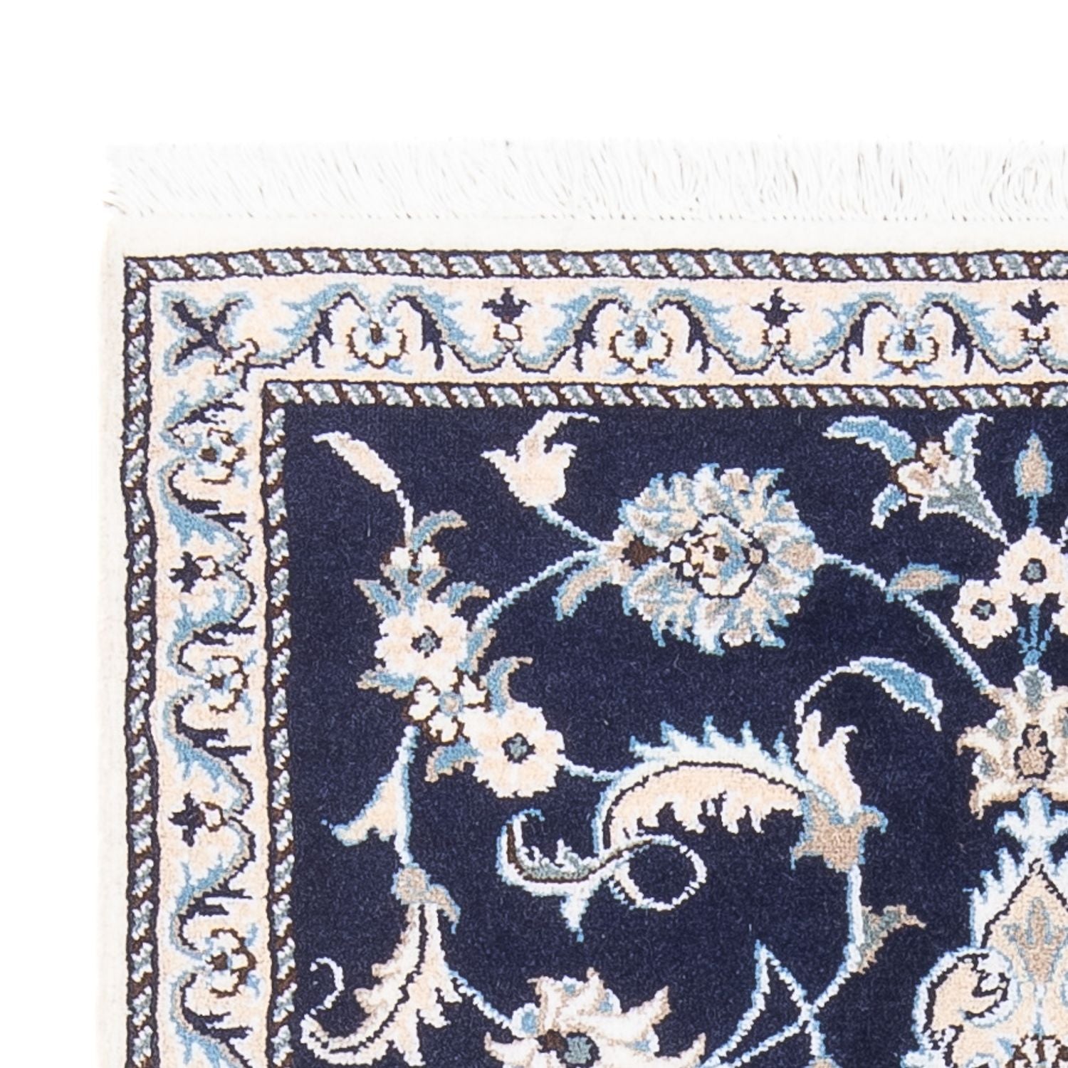 Alfombra persa - Nain - 140 x 90 cm - azul oscuro