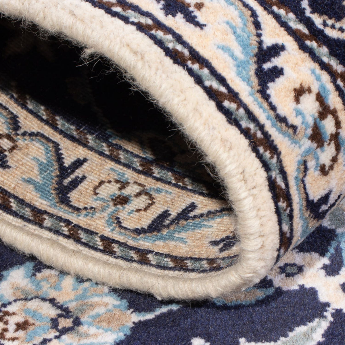 Alfombra persa - Nain - 140 x 90 cm - azul oscuro