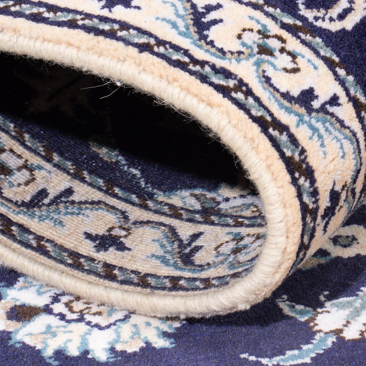 Alfombra persa - Nain - 140 x 90 cm - azul oscuro