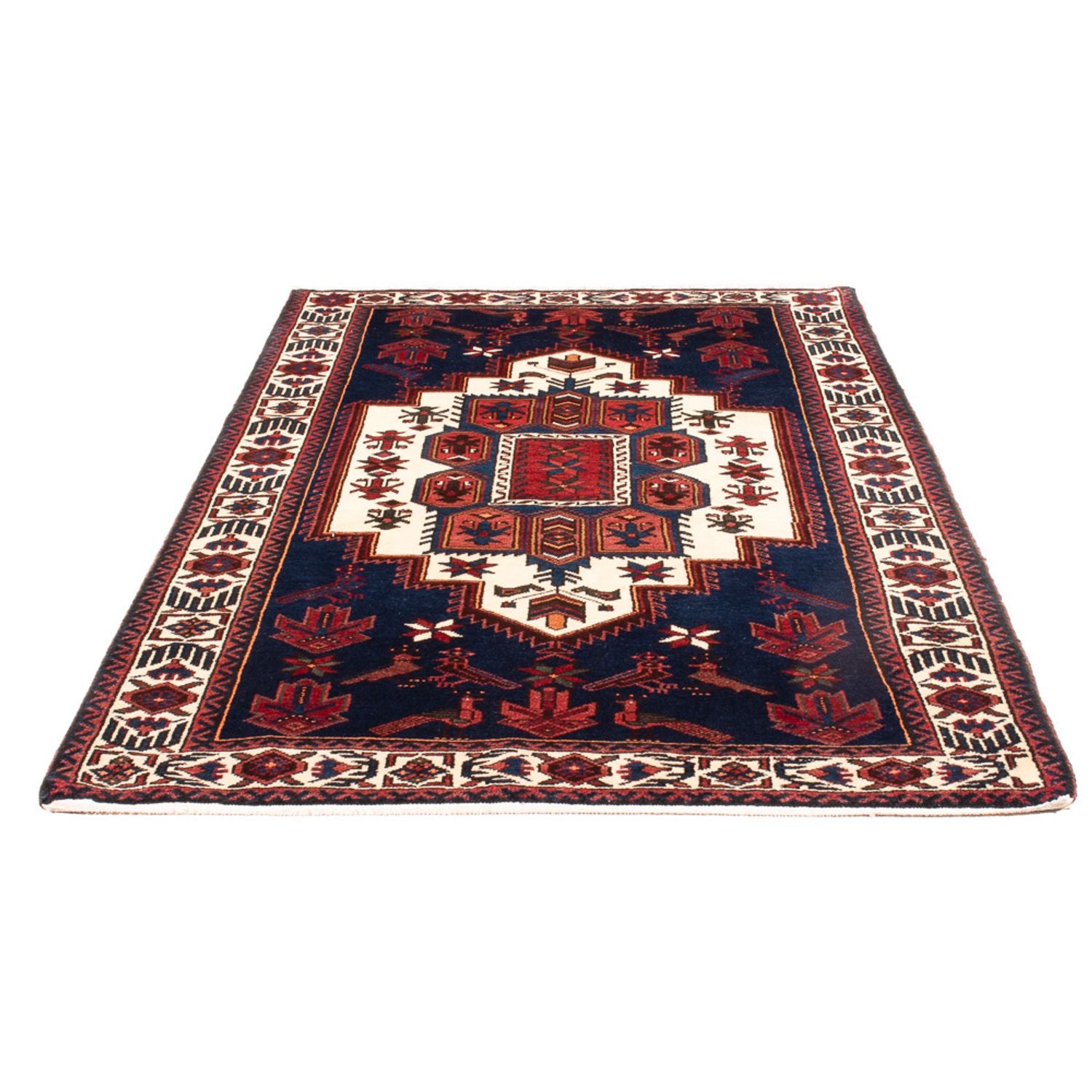 Alfombra persa - Nómada - 202 x 125 cm - azul oscuro