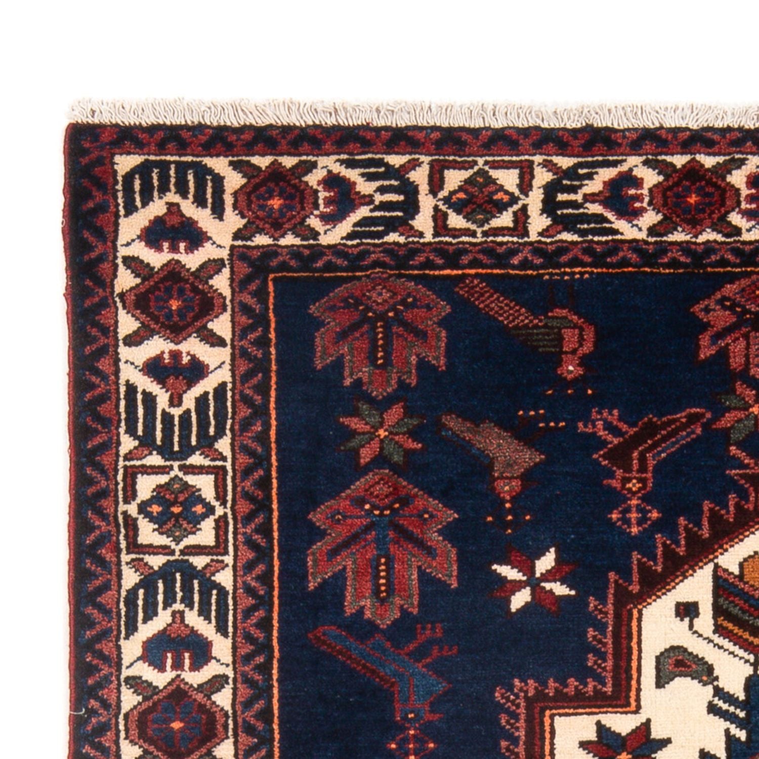 Alfombra persa - Nómada - 205 x 128 cm - azul oscuro