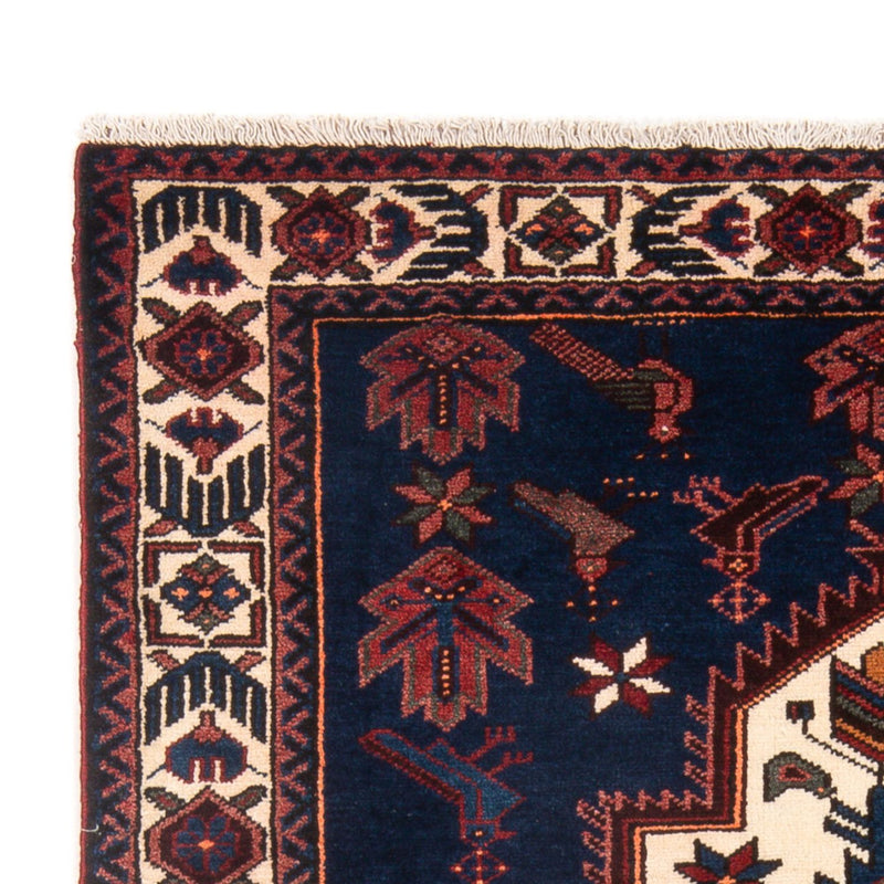 Alfombra persa - Nómada - 205 x 128 cm - azul oscuro