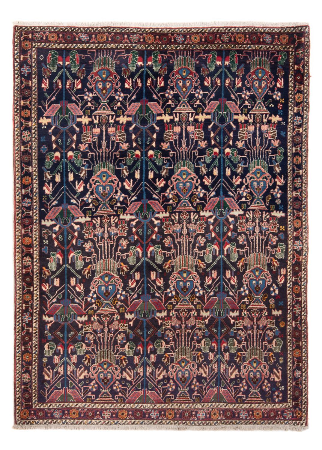 Alfombra persa - Nómada - 210 x 148 cm - azul oscuro