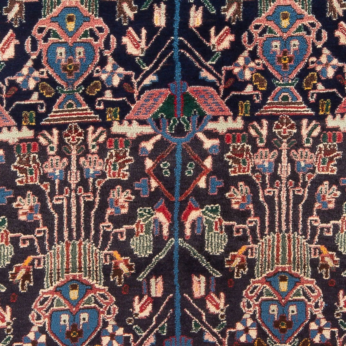 Alfombra persa - Nómada - 210 x 148 cm - azul oscuro