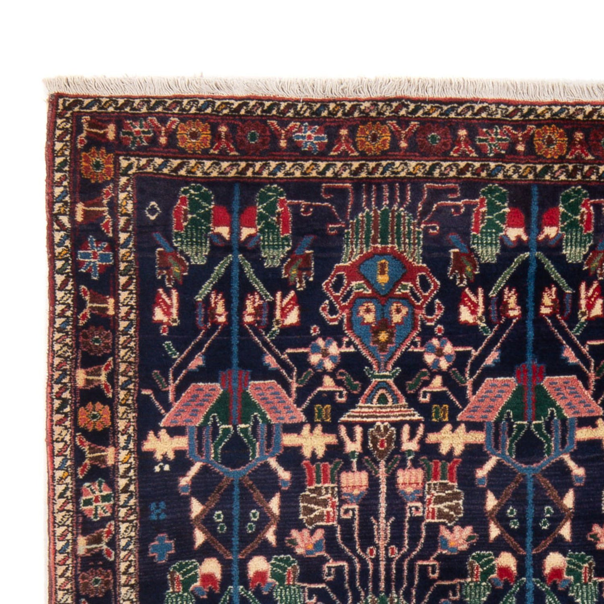 Alfombra persa - Nómada - 210 x 148 cm - azul oscuro