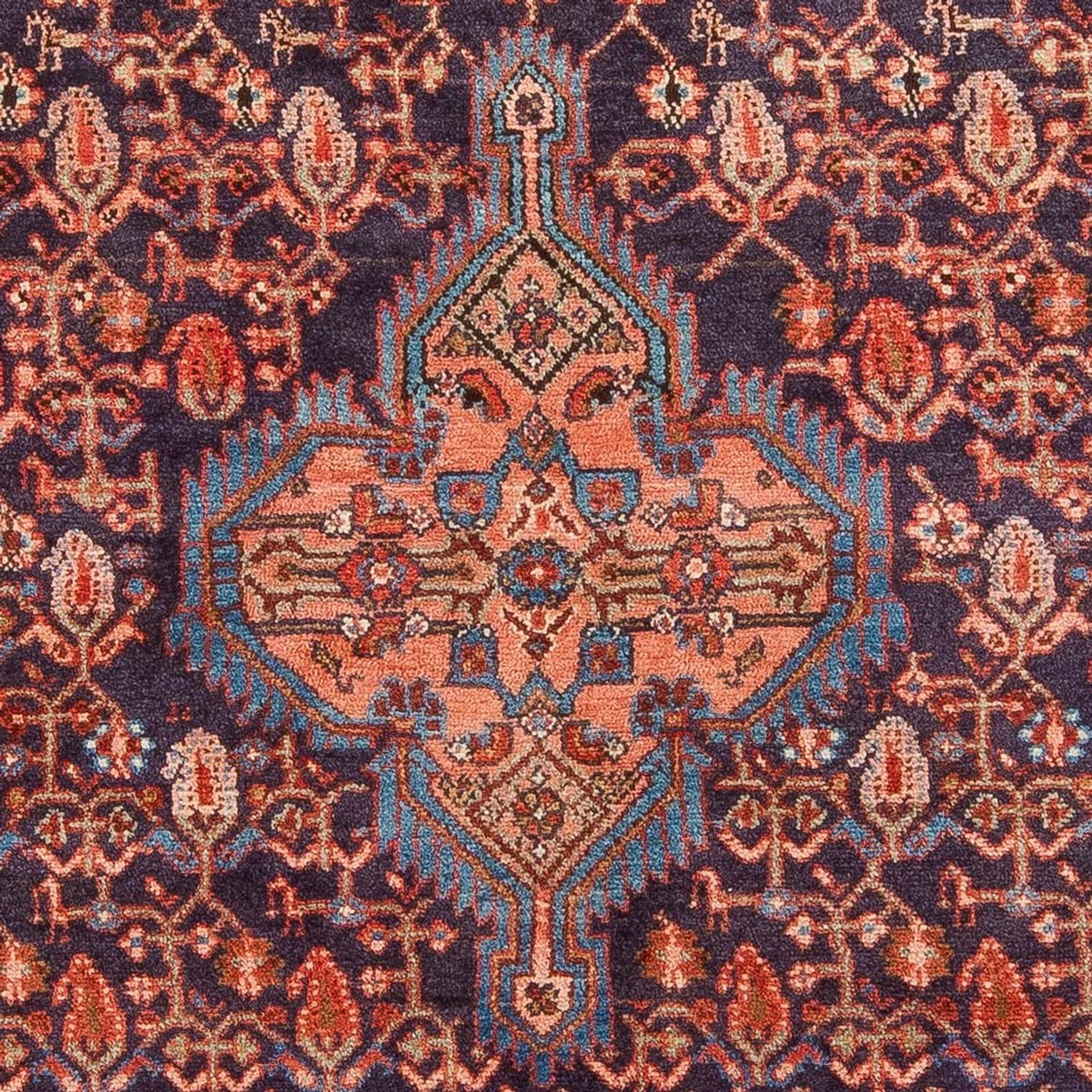 Alfombra persa - Nómada - 215 x 132 cm - azul oscuro