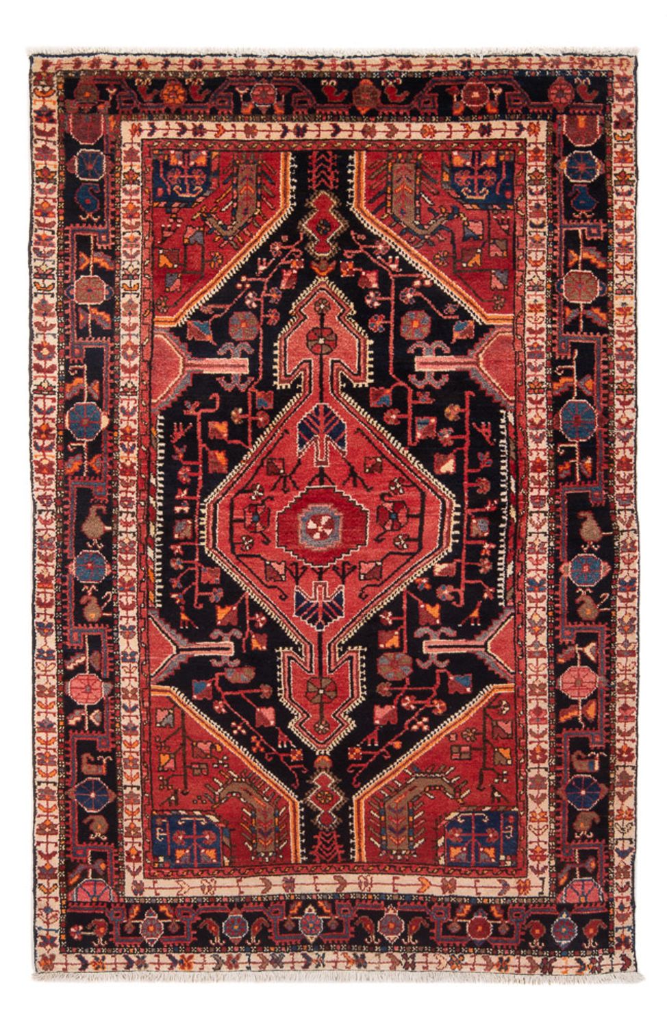 Alfombra persa - Nómada - 215 x 135 cm - azul oscuro