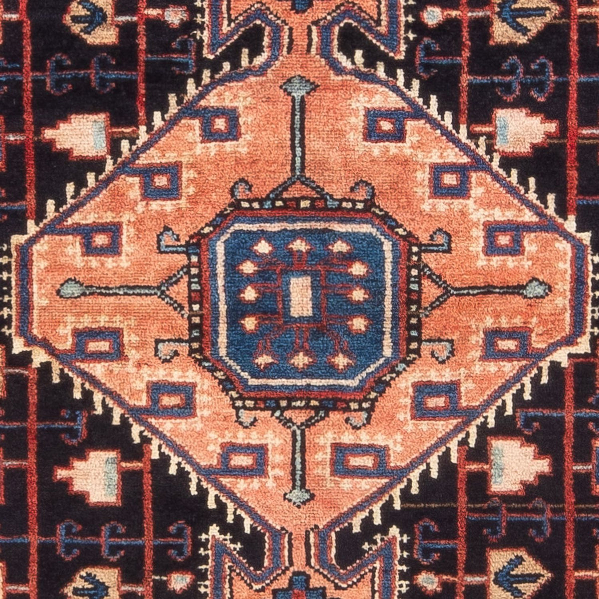 Alfombra persa - Nómada - 165 x 111 cm - azul oscuro