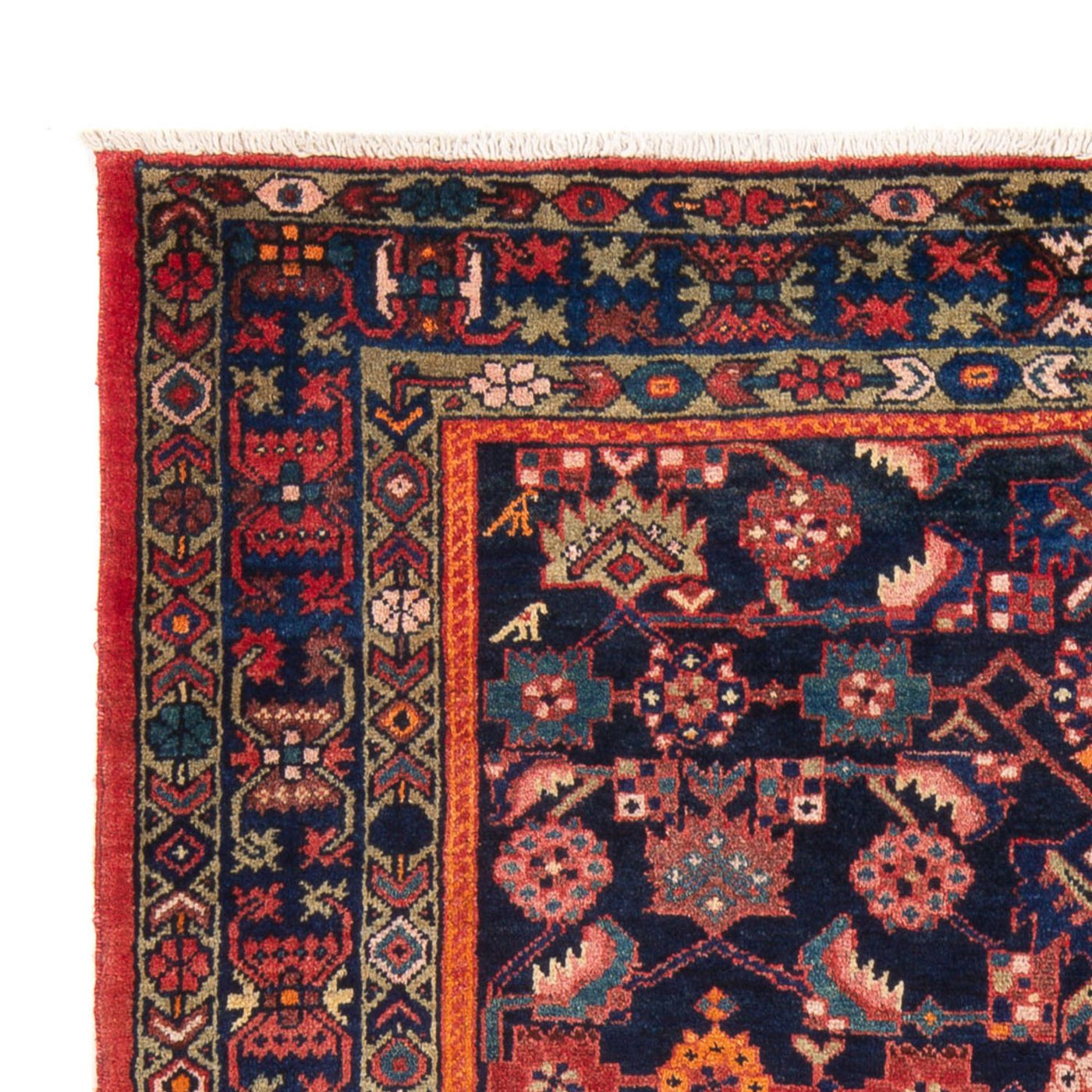 Alfombra persa - Nómada - 205 x 155 cm - azul oscuro
