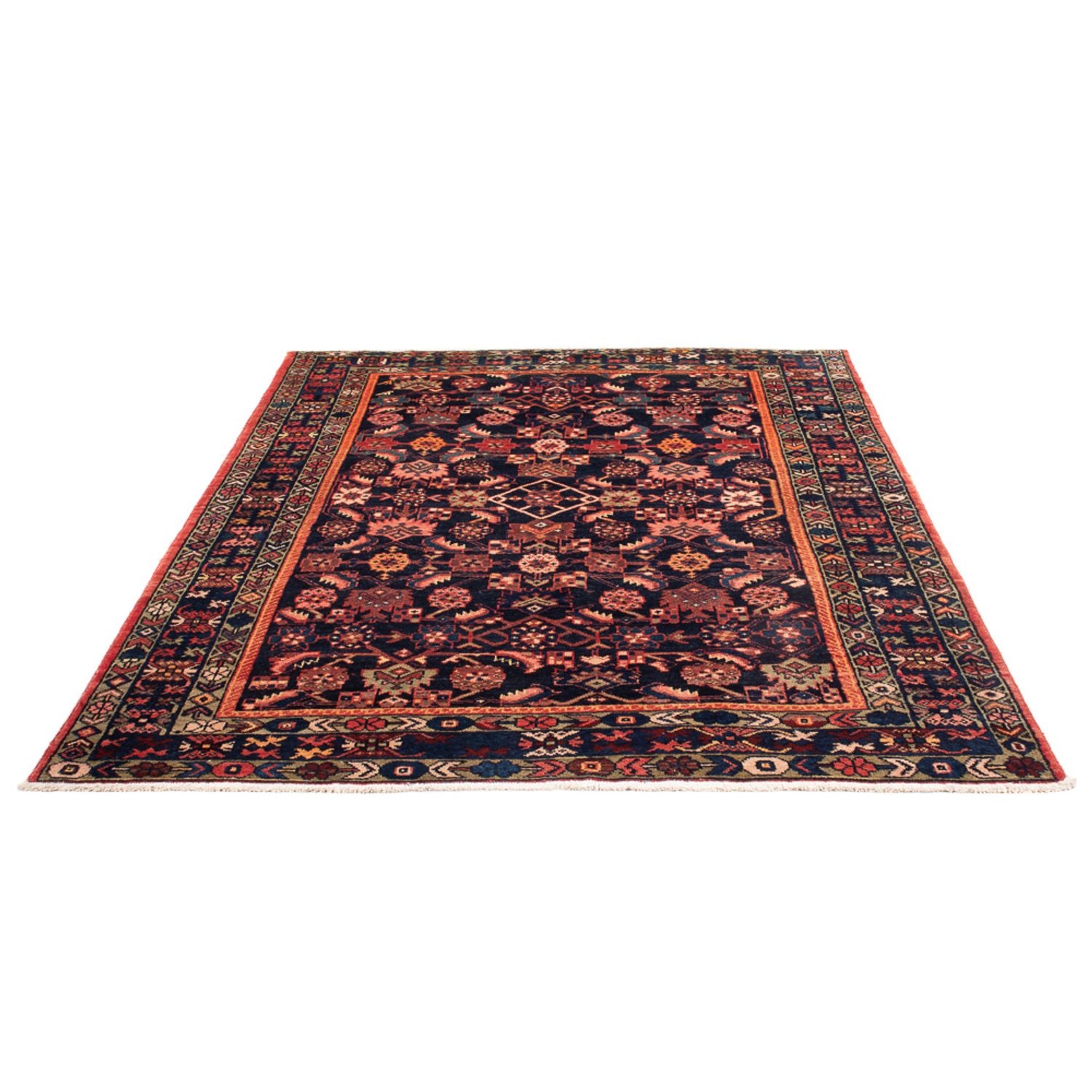 Alfombra persa - Nómada - 205 x 155 cm - azul oscuro
