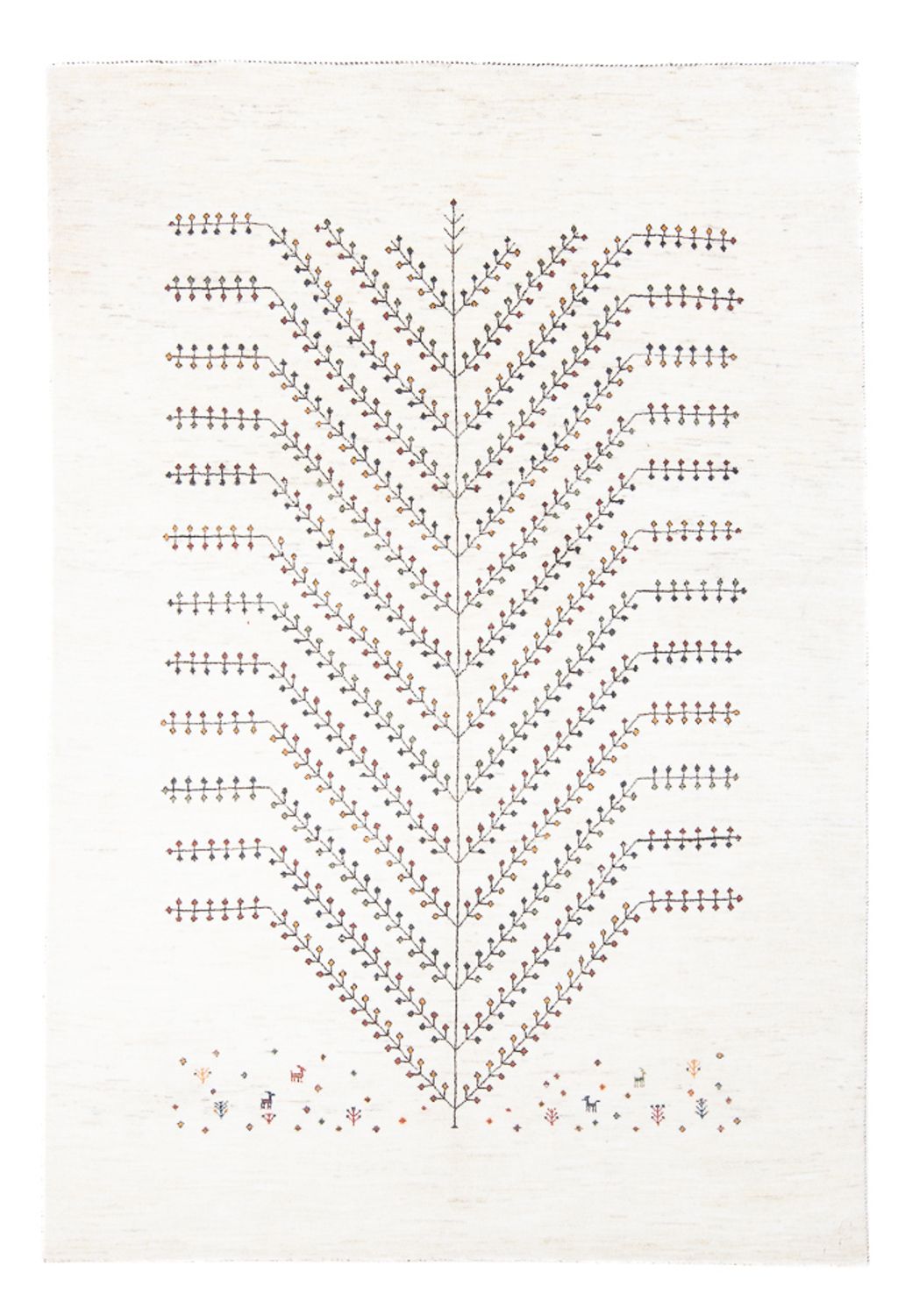 Alfombra Gabbeh - Loribaft Persa - 233 x 166 cm - blanco