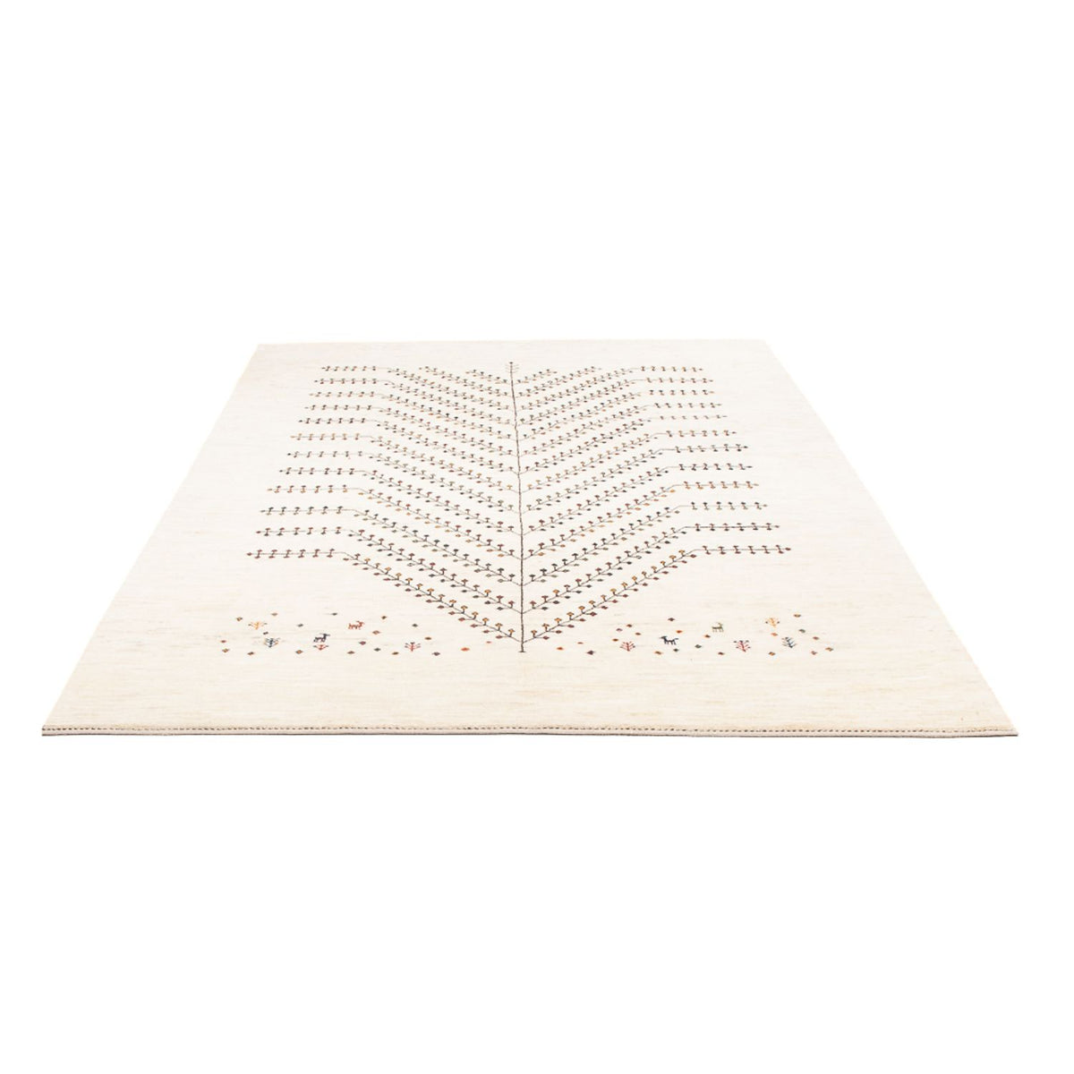 Alfombra Gabbeh - Loribaft Persa - 233 x 166 cm - blanco