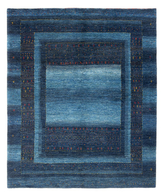 Alfombra Gabbeh - Loribaft Persa - 216 x 183 cm - azul oscuro