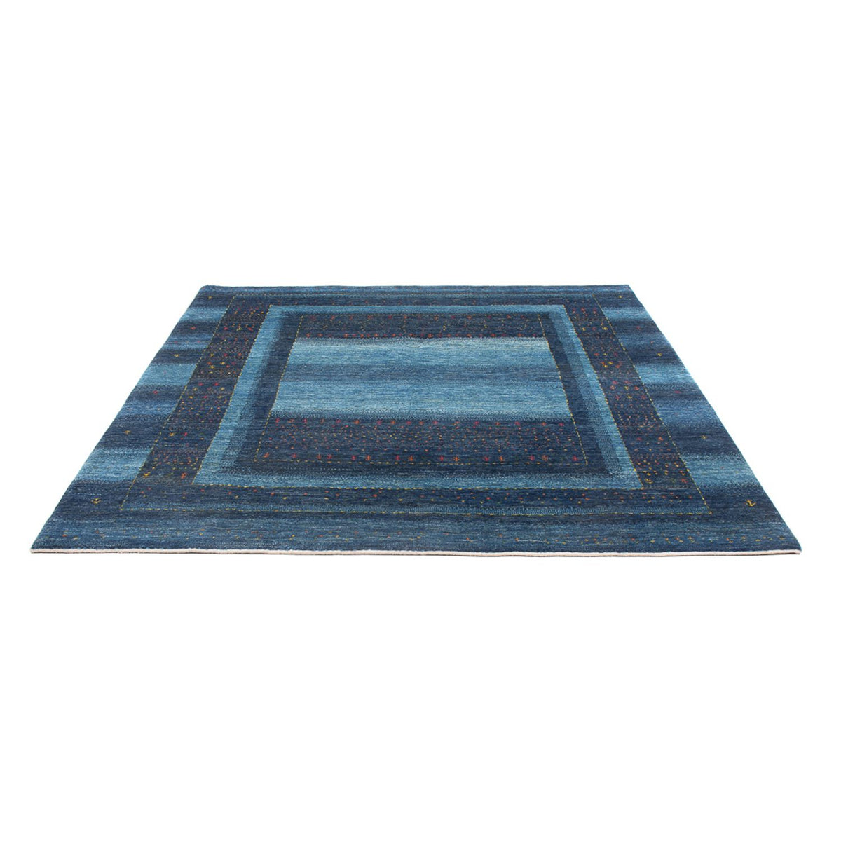 Alfombra Gabbeh - Loribaft Persa - 216 x 183 cm - azul oscuro