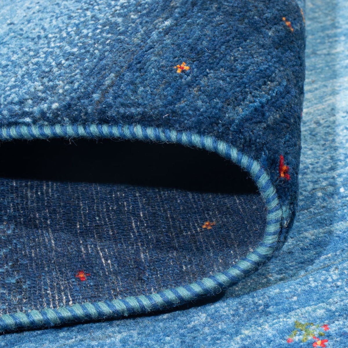 Alfombra Gabbeh - Loribaft Persa - 252 x 173 cm - azul oscuro