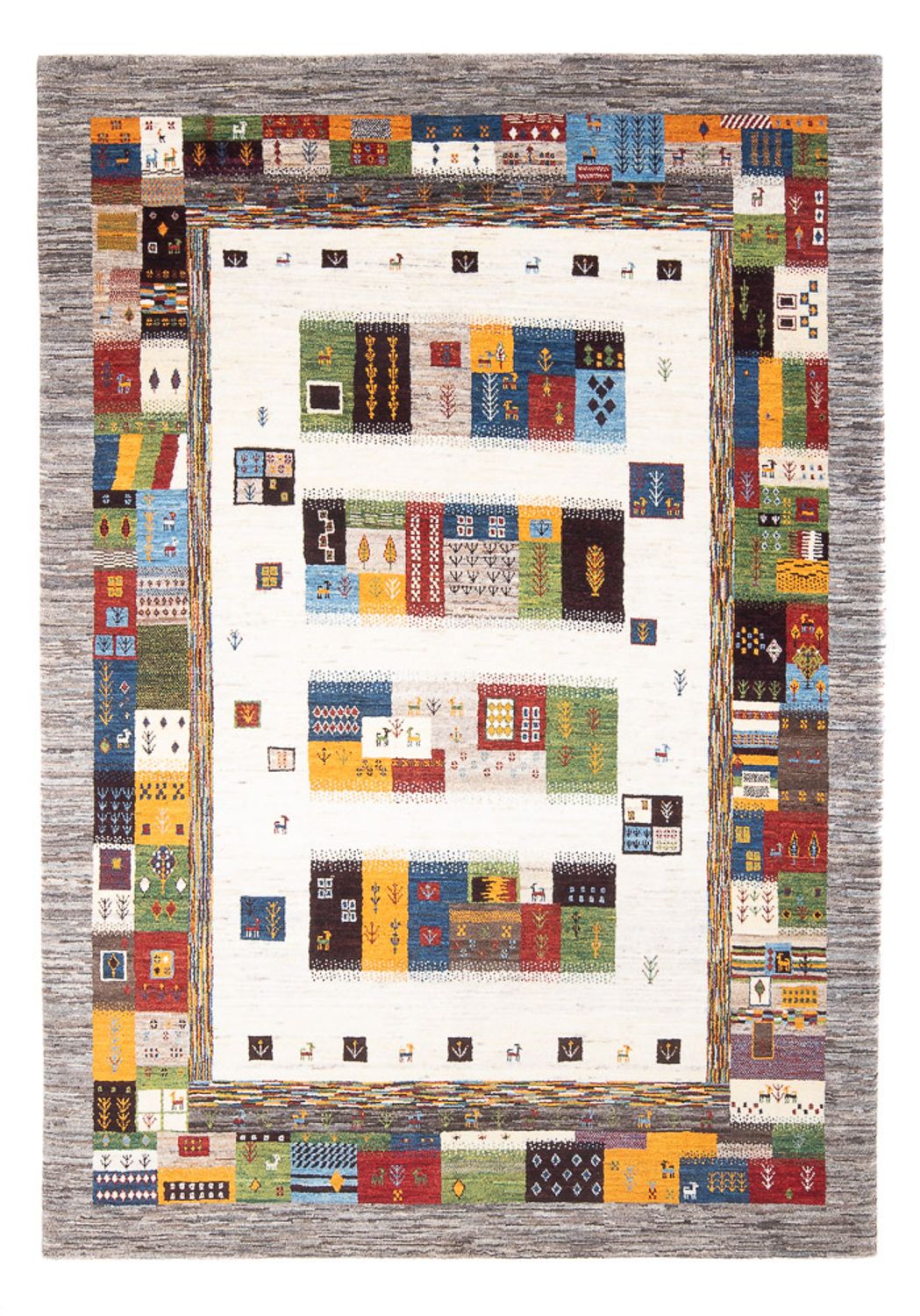 Alfombra Gabbeh - Loribaft Persa - 258 x 178 cm - multicolor