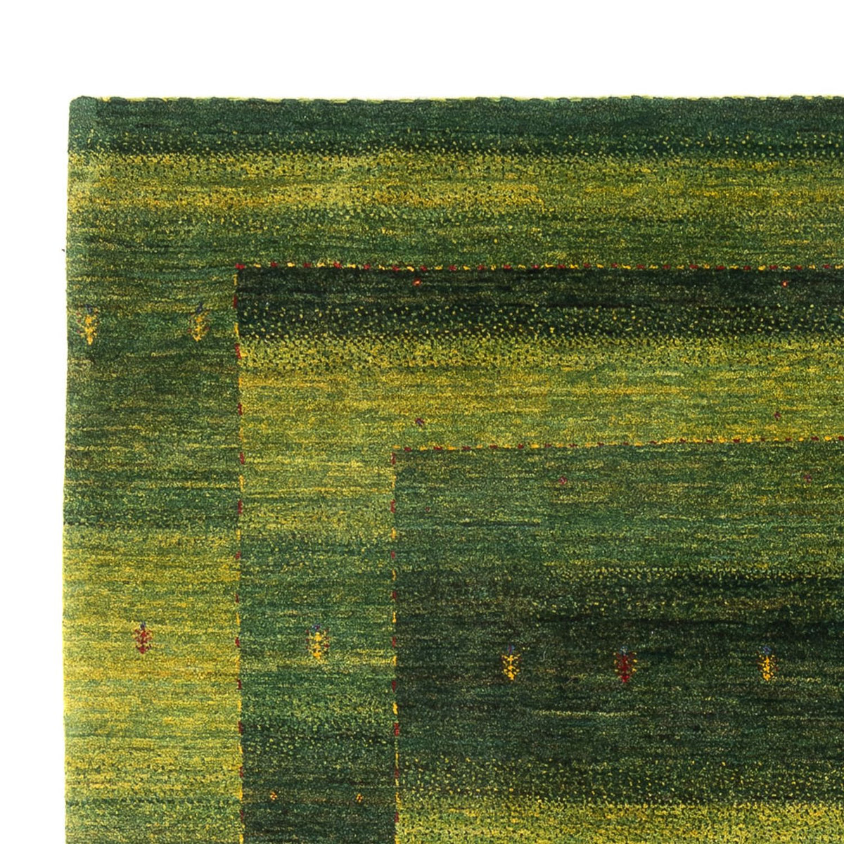 Alfombra Gabbeh - Loribaft Persa - 243 x 166 cm - verde oscuro