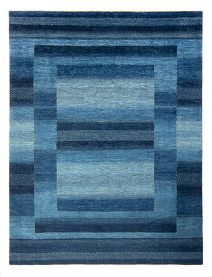 Alfombra Gabbeh - Loribaft Persa - 286 x 212 cm - azul marino
