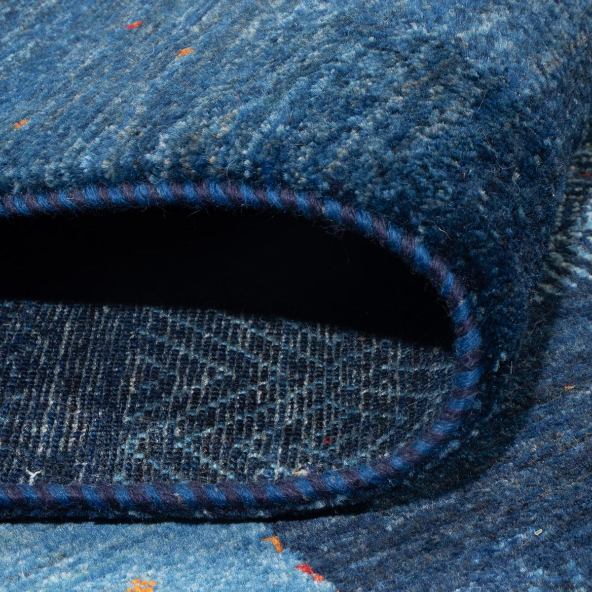 Alfombra Gabbeh - Loribaft Persa - 287 x 196 cm - azul marino