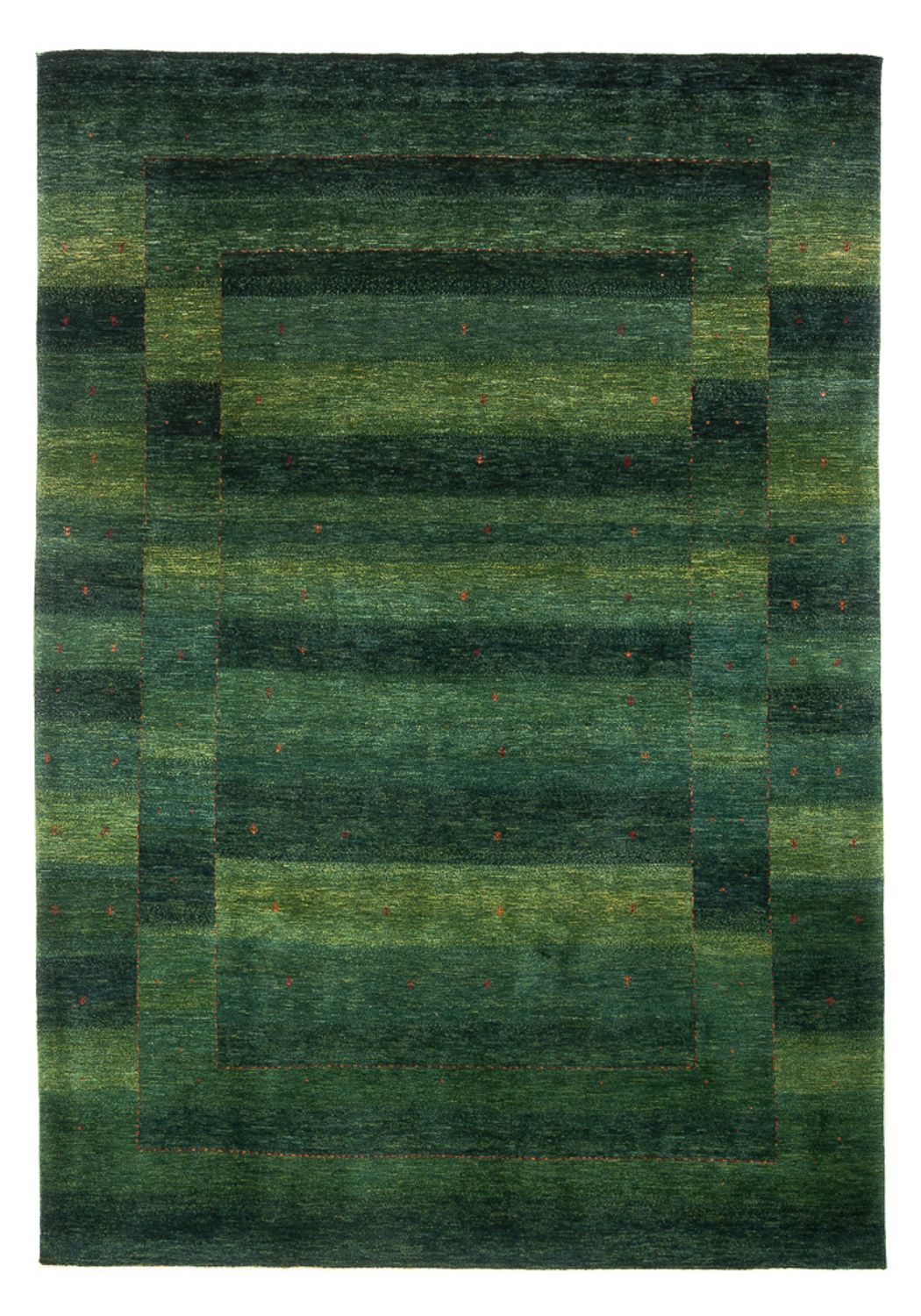 Alfombra Gabbeh - Loribaft Persa - 322 x 213 cm - verde oscuro