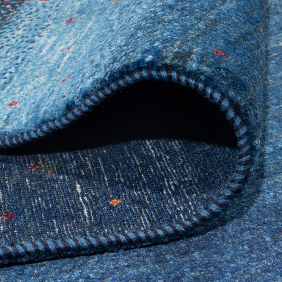 Alfombra Gabbeh - Loribaft Persa - 331 x 222 cm - azul marino