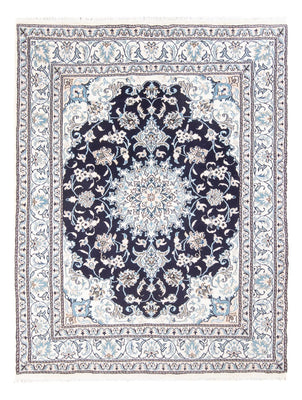 Alfombra Persa - Nain - Real - 198 x 147 cm - azul oscuro