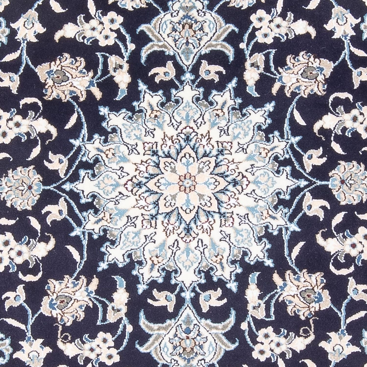 Alfombra Persa - Nain - Real - 198 x 147 cm - azul oscuro