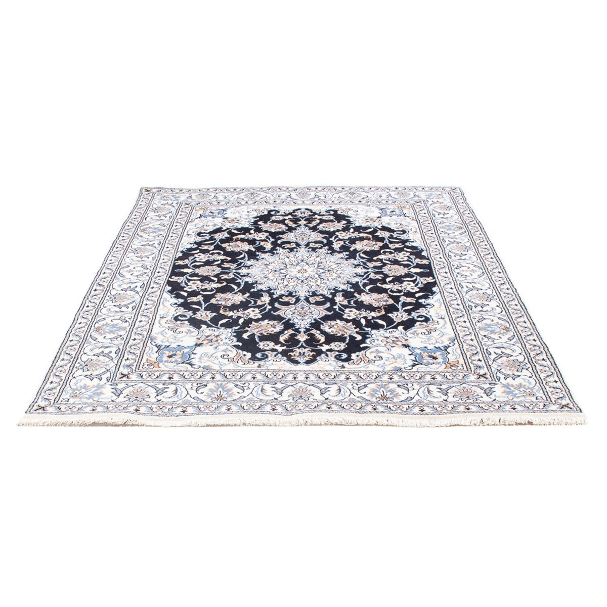 Alfombra Persa - Nain - Real - 210 x 145 cm - azul oscuro