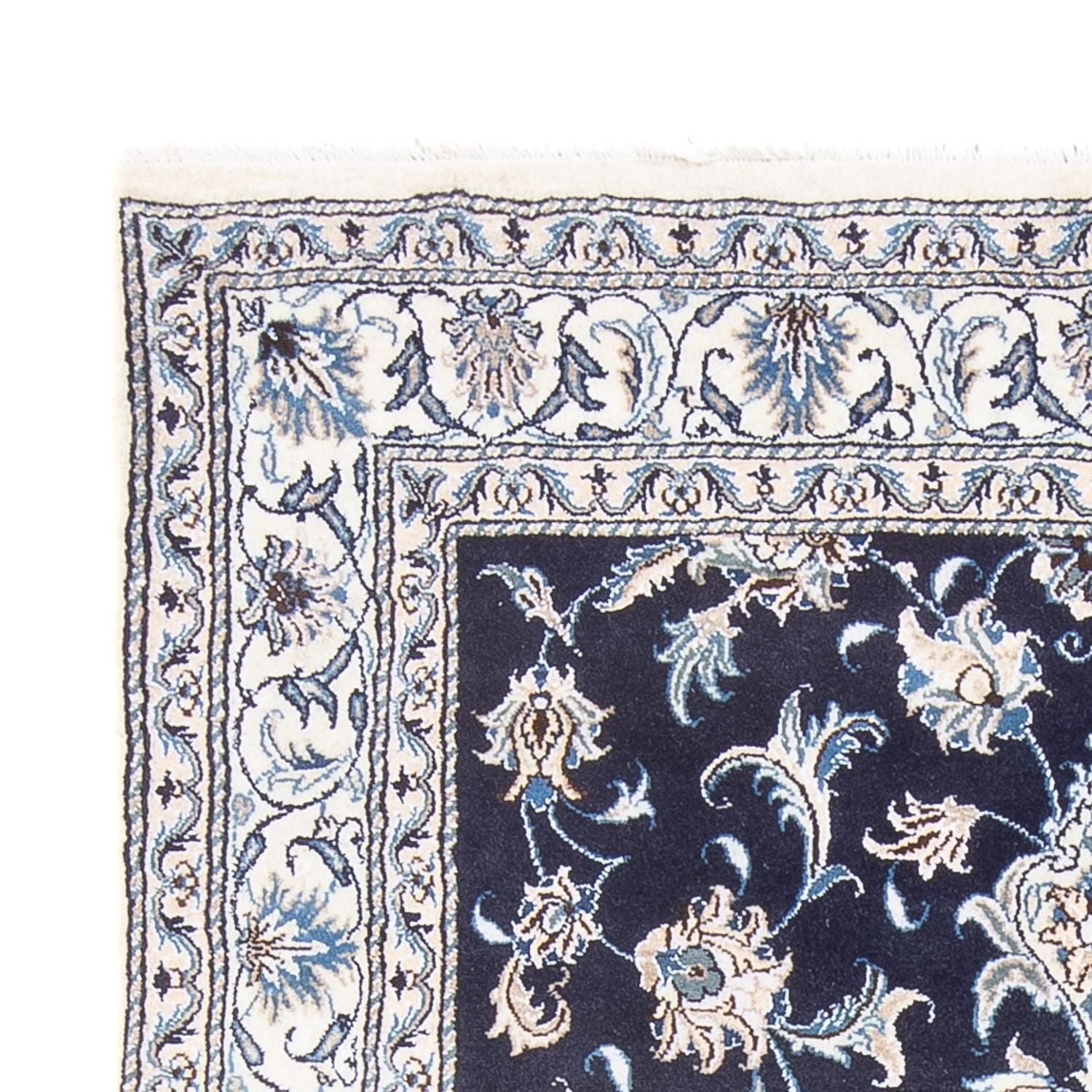 Alfombra Persa - Nain - Real - 213 x 149 cm - azul oscuro