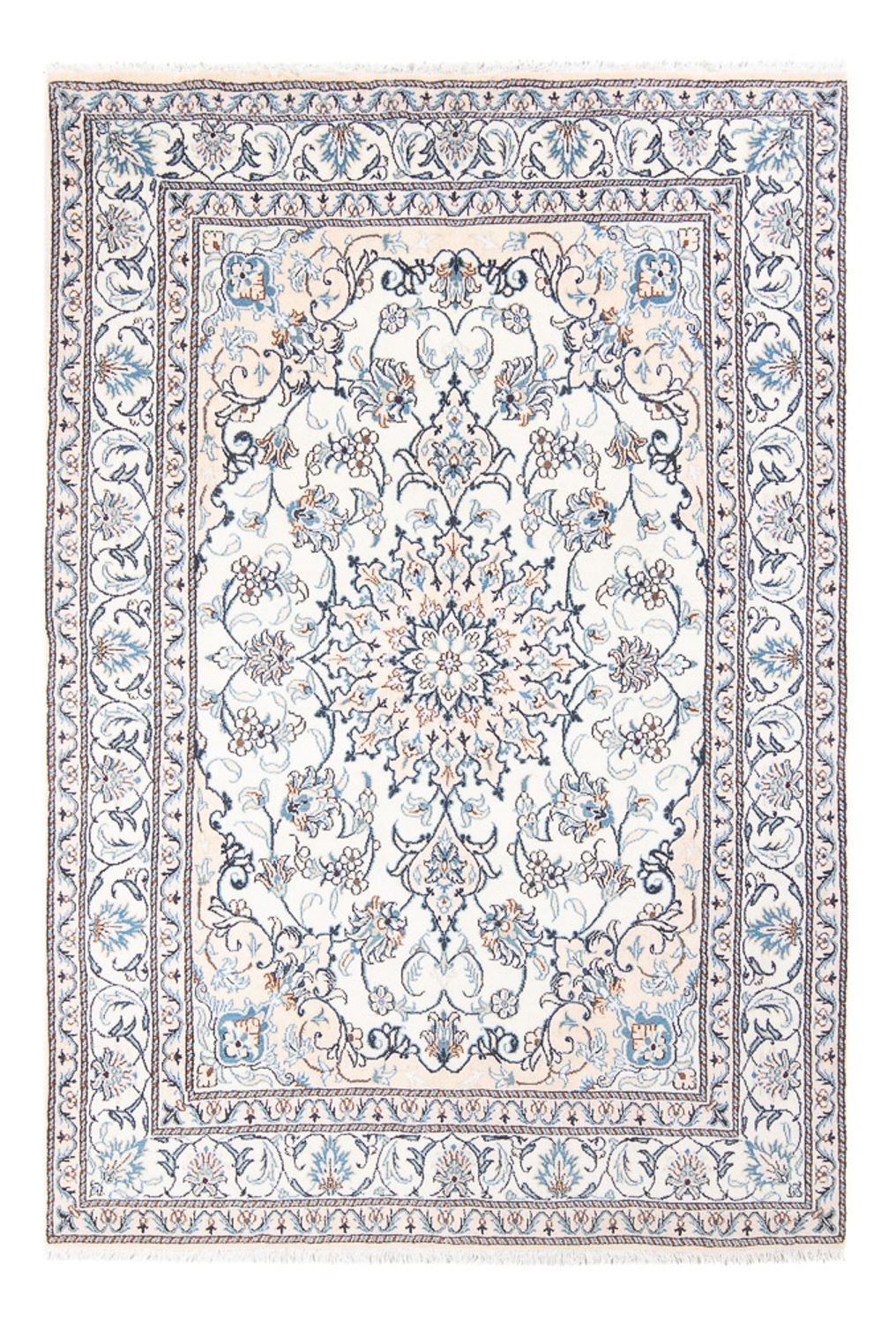 Alfombra Persa - Nain - Real - 210 x 146 cm - crema