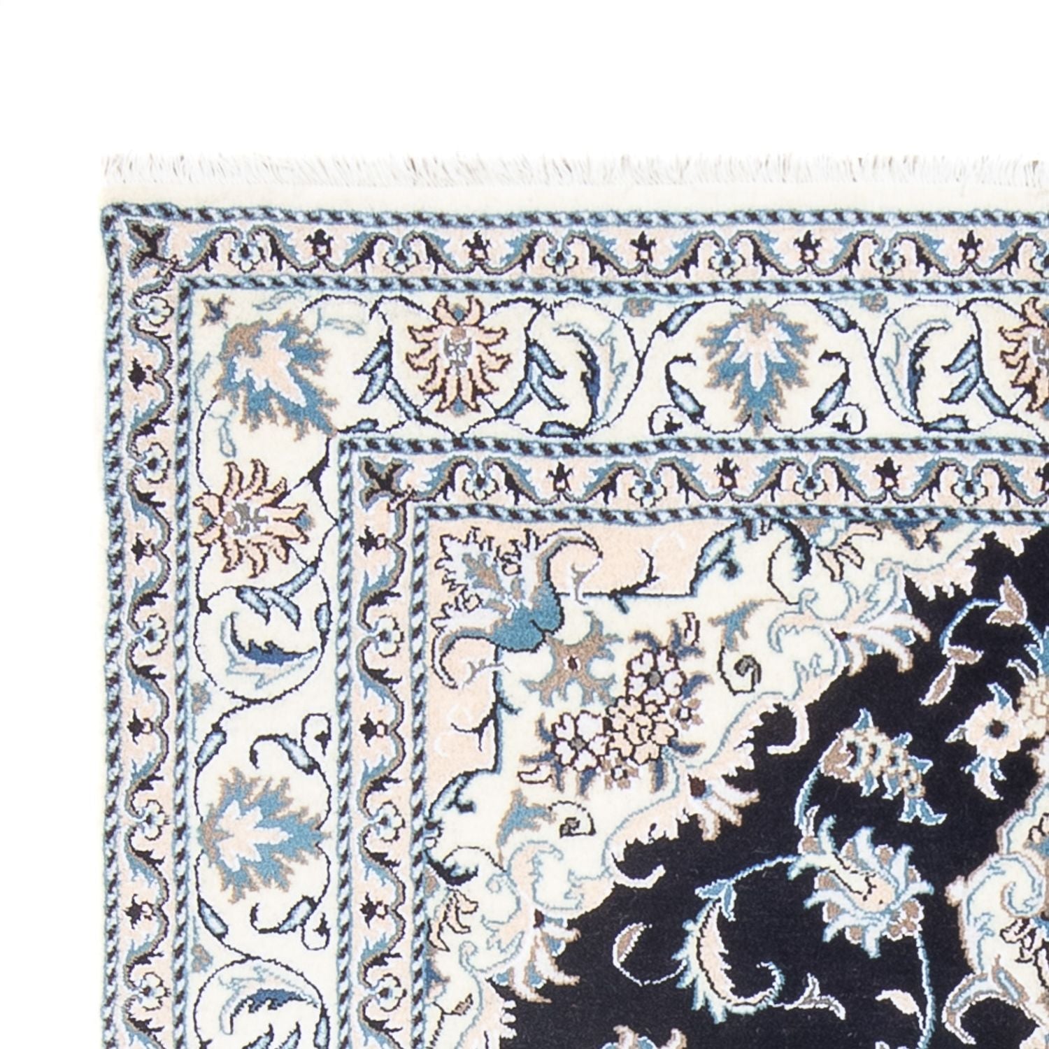 Alfombra Persa - Nain - Real - 192 x 148 cm - azul oscuro