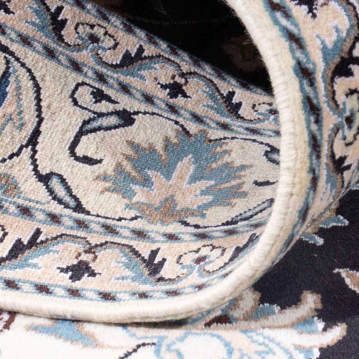 Alfombra Persa - Nain - Real - 192 x 148 cm - azul oscuro