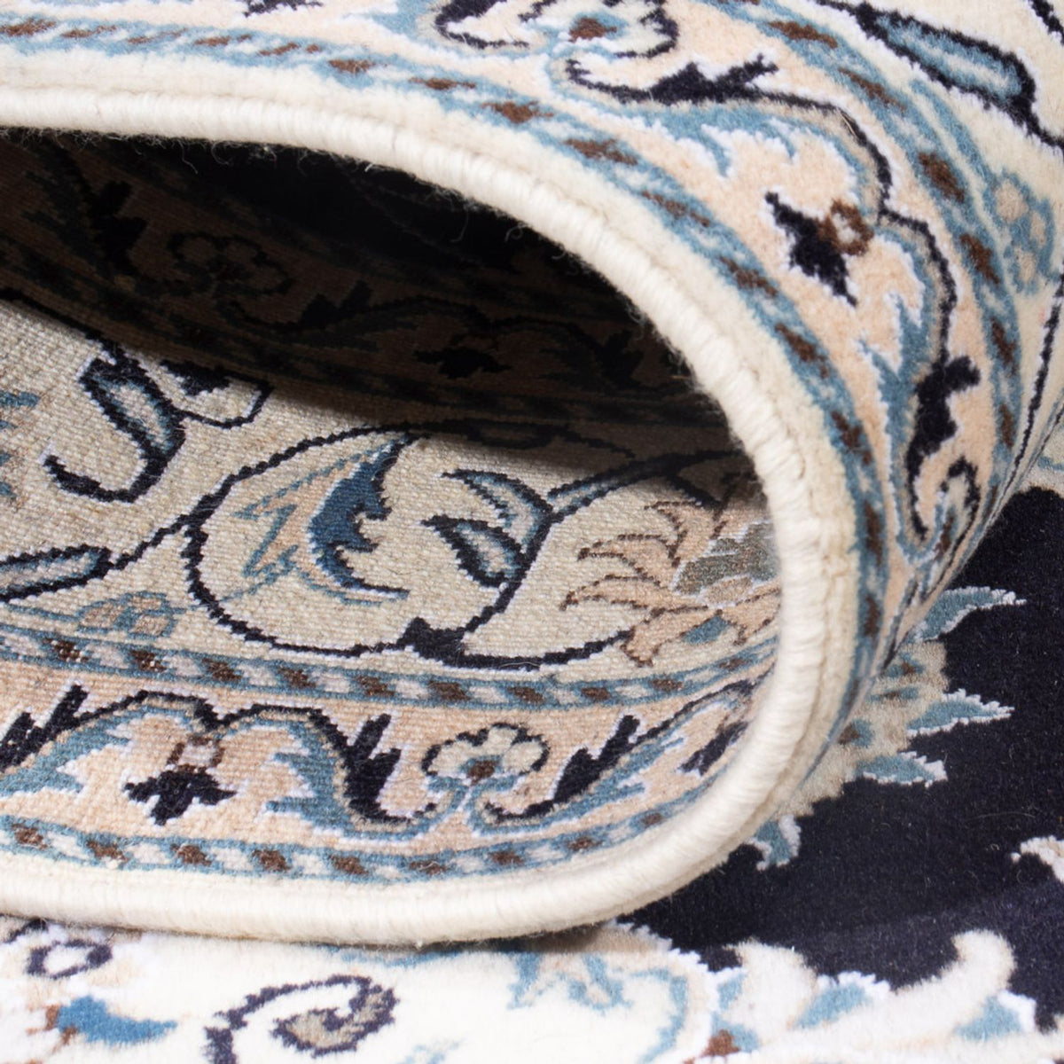 Alfombra Persa - Nain - Real - 195 x 148 cm - azul oscuro