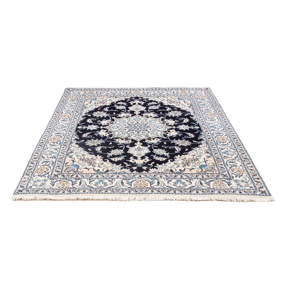 Alfombra Persa - Nain - Real - 195 x 148 cm - azul oscuro