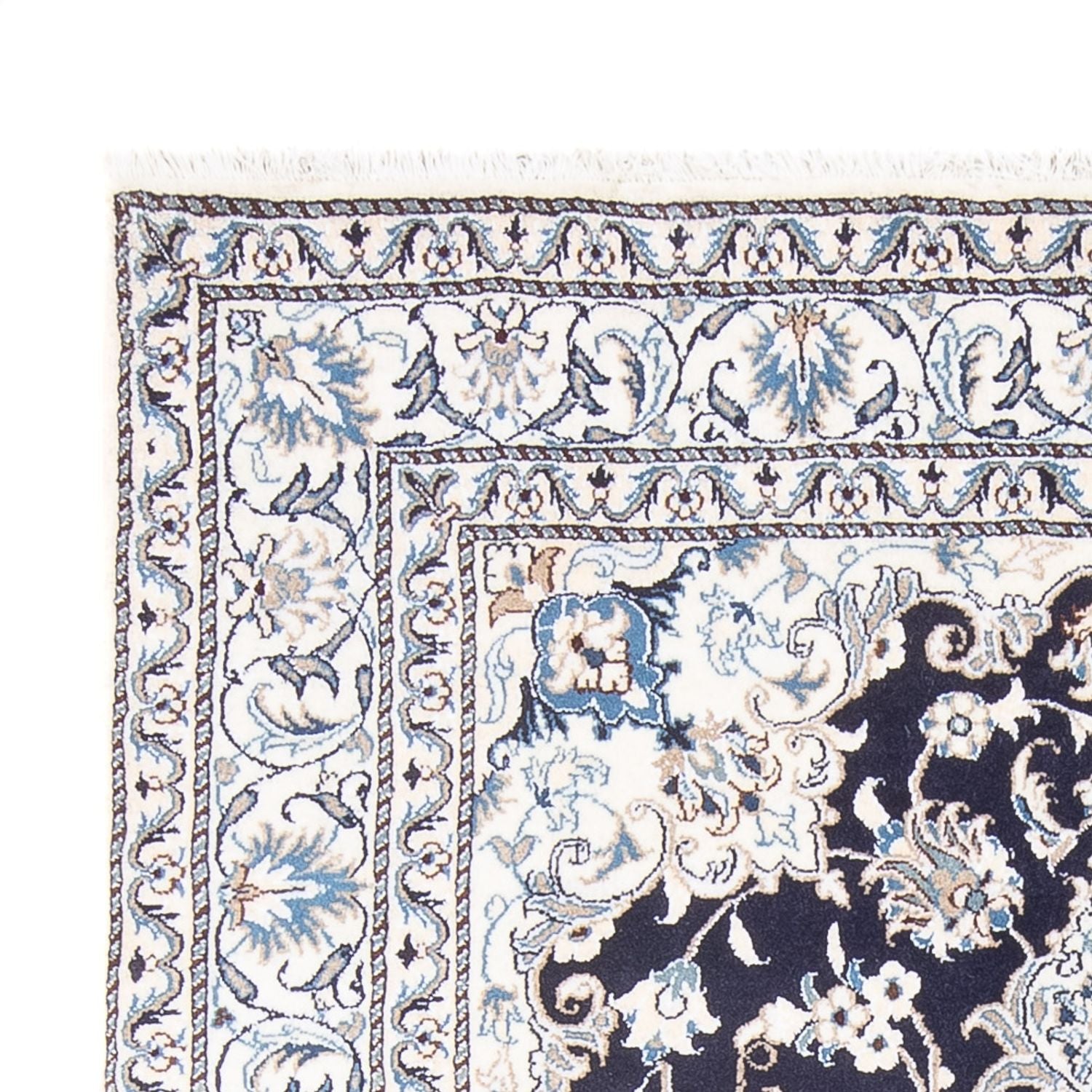 Alfombra Persa - Nain - Real - 200 x 155 cm - azul oscuro