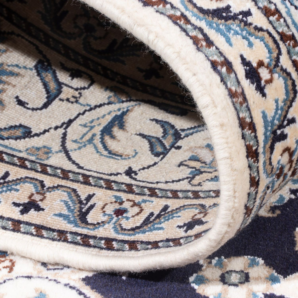 Alfombra Persa - Nain - Real - 200 x 155 cm - azul oscuro