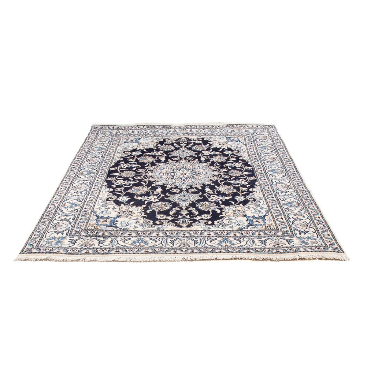 Alfombra Persa - Nain - Real - 200 x 155 cm - azul oscuro