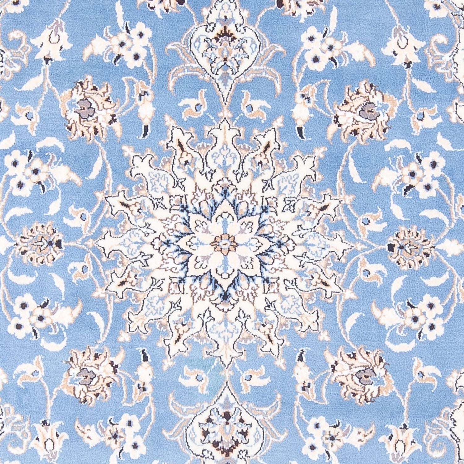 Alfombra Persa - Nain - Real - 202 x 150 cm - azul claro
