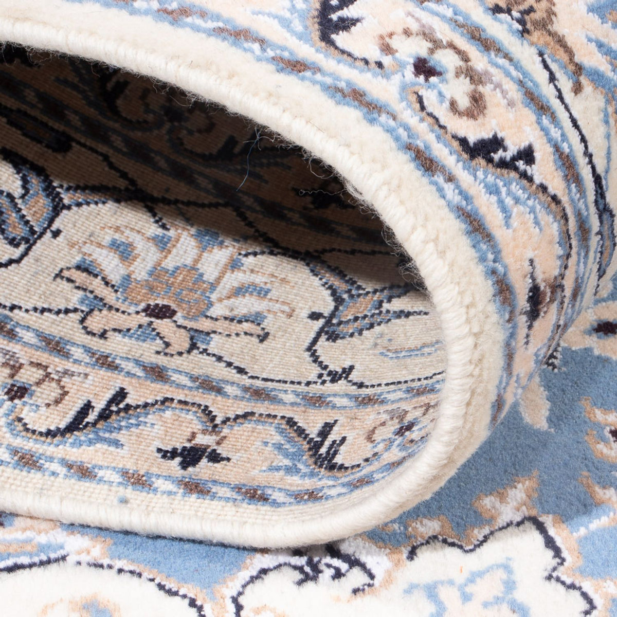 Alfombra Persa - Nain - Real - 202 x 150 cm - azul claro