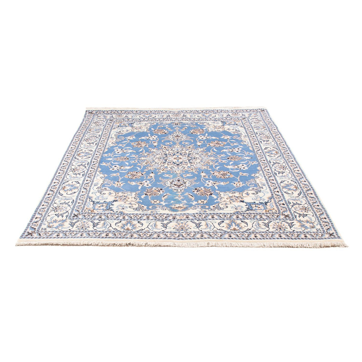 Alfombra Persa - Nain - Real - 202 x 150 cm - azul claro