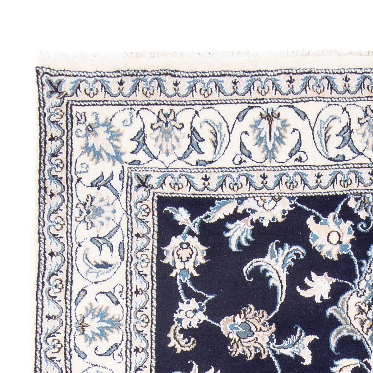 Alfombra Persa - Nain - Real - 209 x 146 cm - azul oscuro