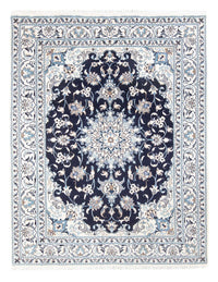 Alfombra Persa - Nain - Real - 202 x 156 cm - azul oscuro
