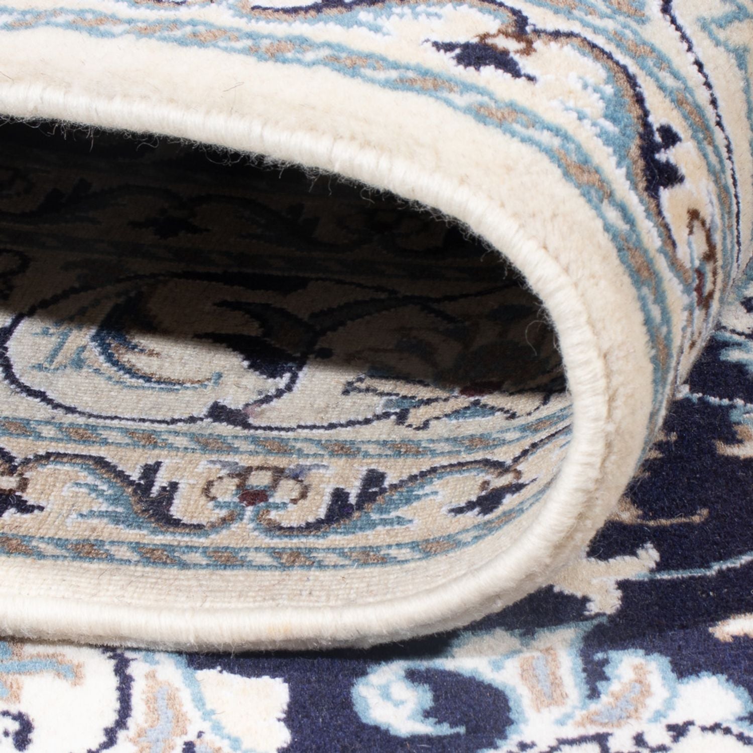 Alfombra Persa - Nain - Real - 202 x 156 cm - azul oscuro